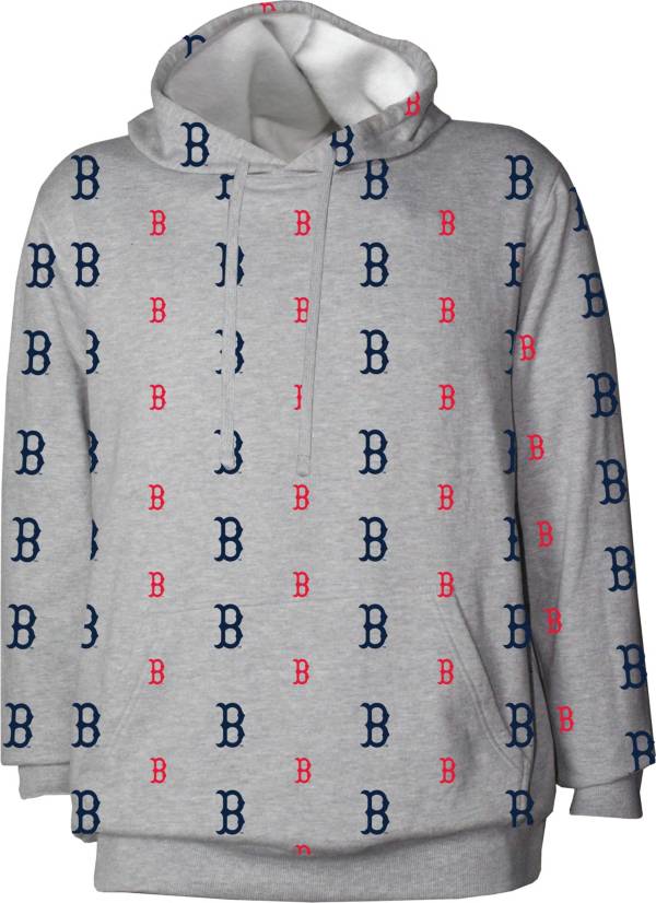Stitches Men's Boston Red Sox Grey All Over Print Pullover Hoodie