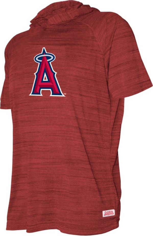 Stitches Youth Los Angeles Angels Red Short Sleeve Pullover Hoodie