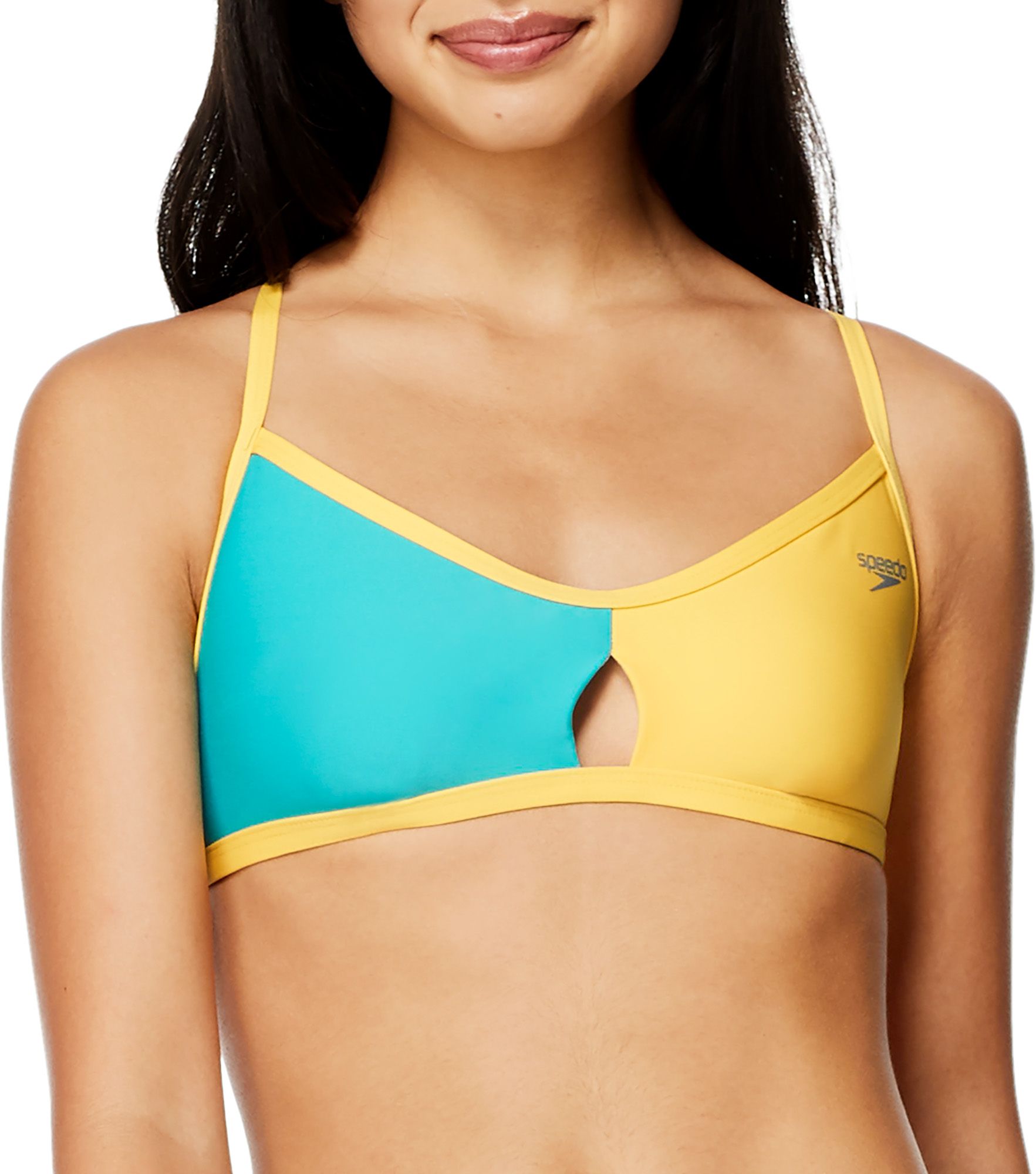 Triangle Bikini Top in Lemon Colorblock