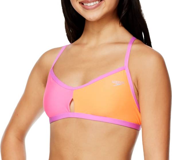 Speedo Women's Colorblock Keyhole Tie Back Bikini Top product image