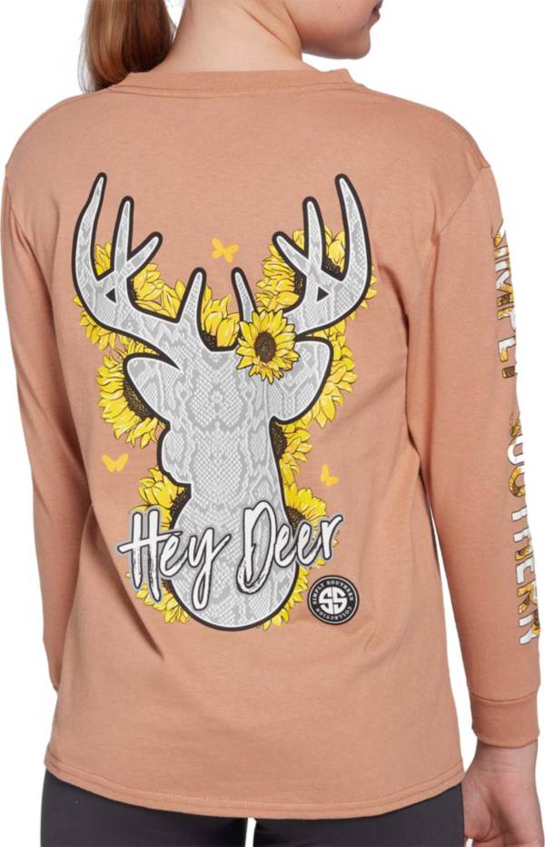 Simply Southern Girls' Long Sleeve Hey Deer Graphic T-Shirt product image