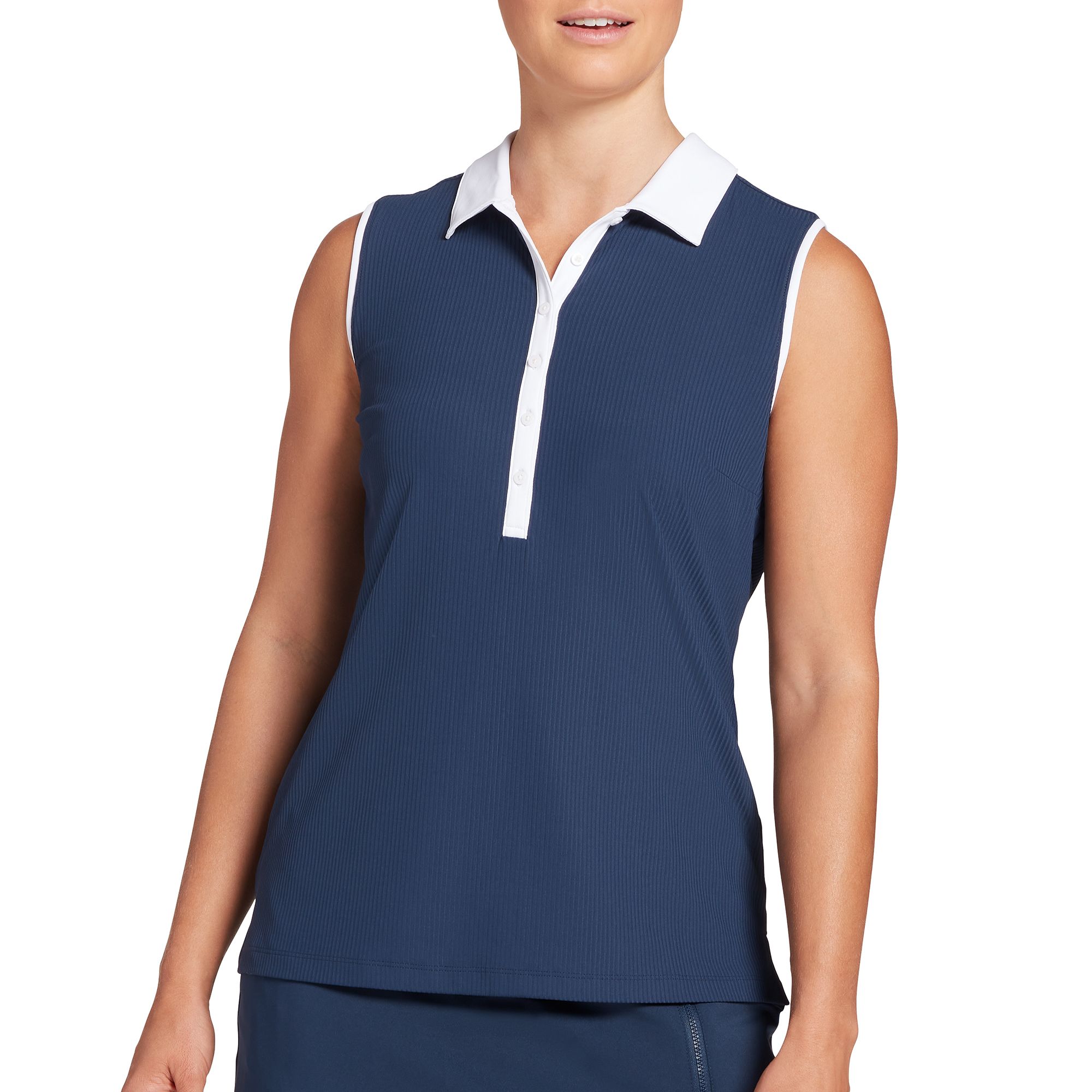 Slazenger Women's Ribbed Sleeveless Golf Polo, 2X, Blue
