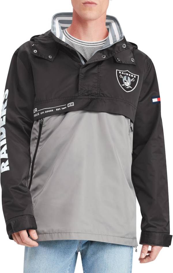 Tommy Hilfiger Men's Las Vegas Raiders Anorak Black Jacket