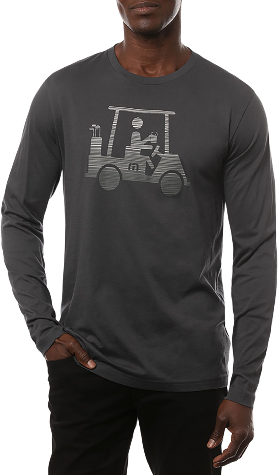 TravisMathew Men's He Is Rare Long Sleeve Golf T-Shirt, XXL, Blue