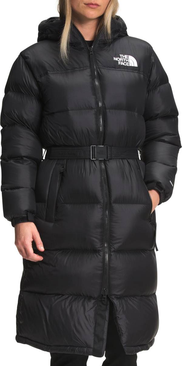 400 Women's The North Face Nuptse Parka Belted Long White Small 700