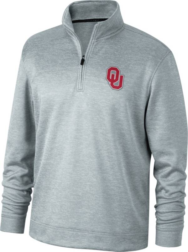 Top of the World Men's Oklahoma Sooners Grey Oxford Half-Zip Shirt