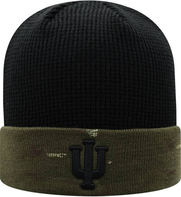 Top of the World Men's Indiana Hoosiers Black/Green OHT Military Appreciation Beanie