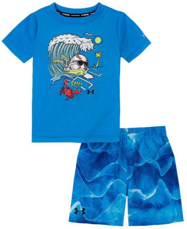 Under Armour Boys' Toddler Sound Waves Swimsuit Set