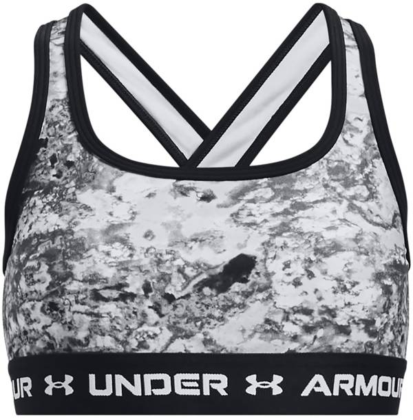 Under Armour, Mid Crossback Printed Sports Bra Girls, Medium Impact Sports  Bras