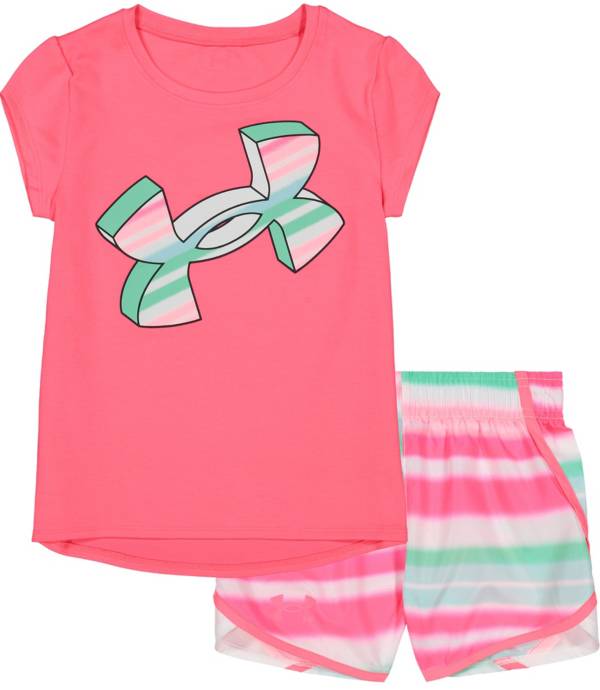 Under Armour Little Girls' Airbrush Logo T-Shirt and Shorts Set