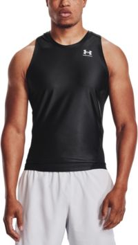 Under Armour Heatgear Compression Tank Top White/Black 1368352-100 - Free  Shipping at LASC