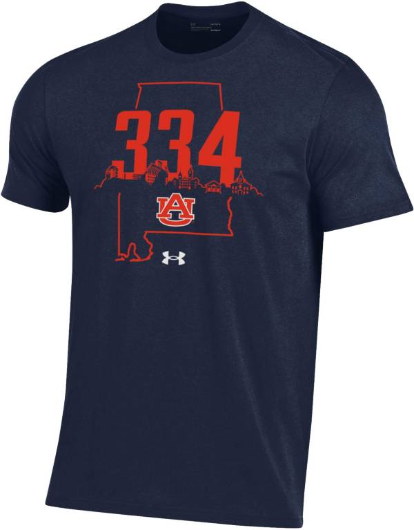 Under Armour Men's Auburn Tigers Blue ‘334' Area Code Performance Cotton T-Shirt product image