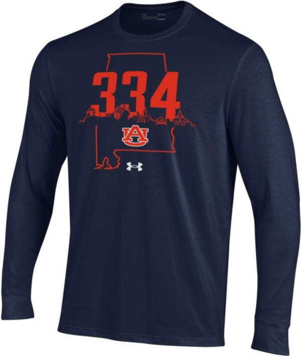 Under Armour Men's Auburn Tigers Blue ‘334' Area Code Long Sleeve T-Shirt product image