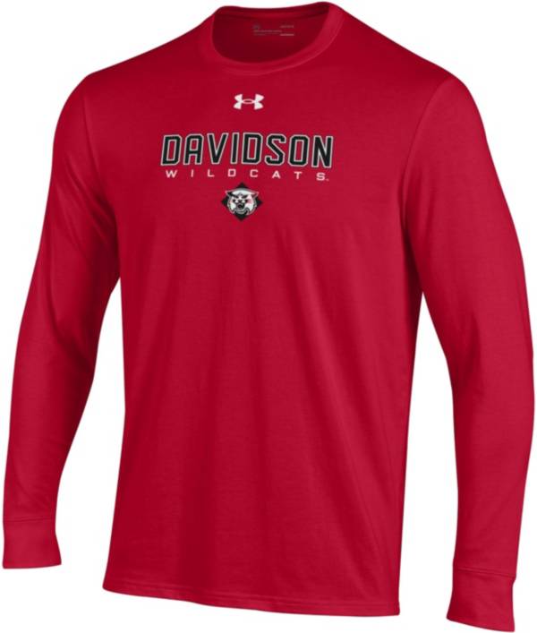 Under Armour Men's Davidson Wildcats Red Performance Cotton Long Sleeve T-Shirt product image