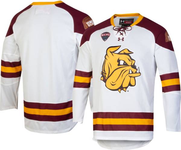 2022 Minnesota Duluth Bulldogs Men's White Hockey Jersey with nchc