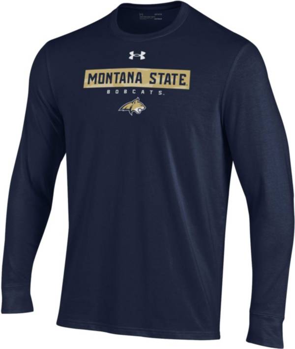 Under Armour Men's Montana State Bobcats Blue Performance Cotton Long Sleeve T-Shirt