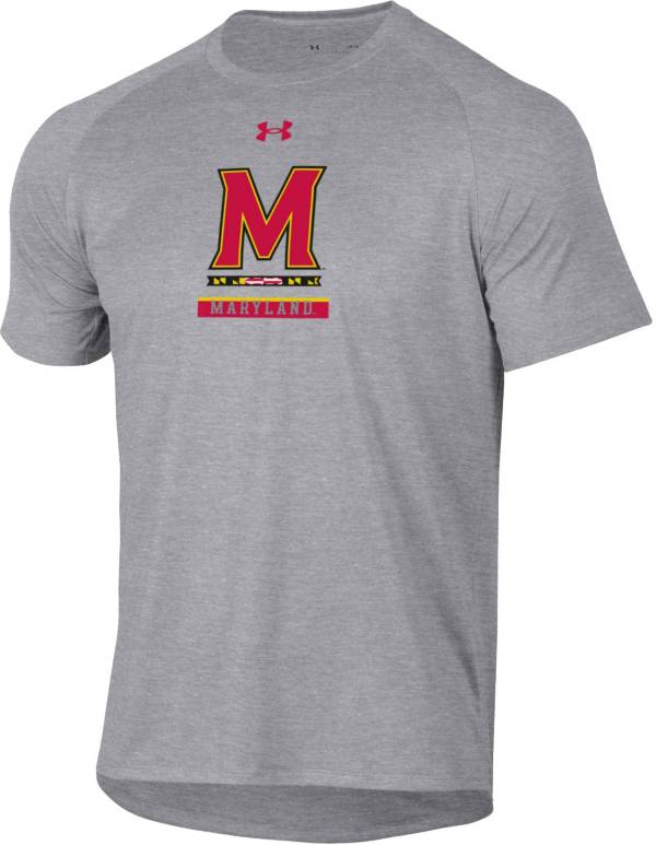 Under Armour Men's Maryland Terrapins Grey Tech Performance T-Shirt