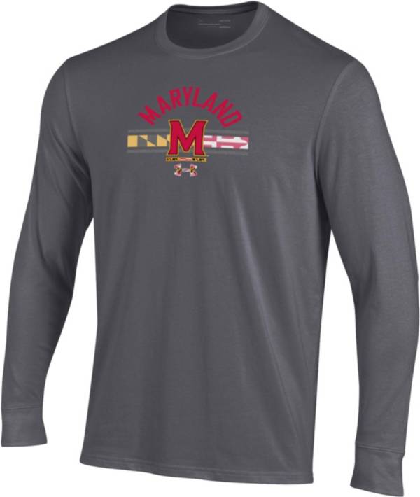 Under Armour Men's Maryland Terrapins Grey Performance Cotton Long Sleeve T-Shirt product image