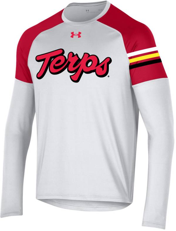 Under Armour Men's Maryland Terrapins White Performance Cotton Long Sleeve T-Shirt product image