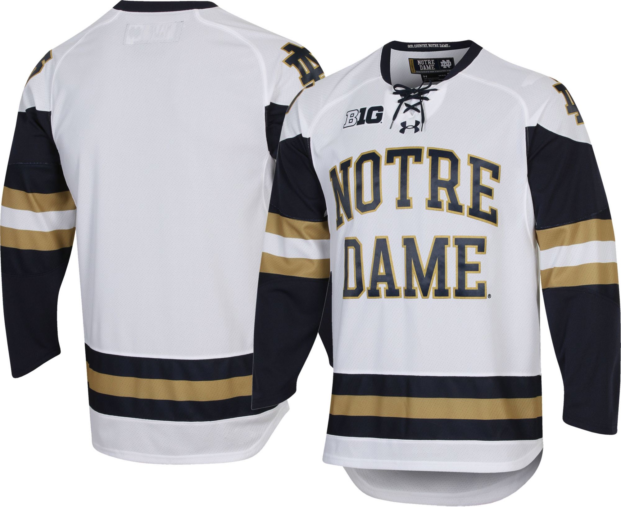Under Armour Men's Notre Dame Fighting Irish White Replica Hockey Jersey product image