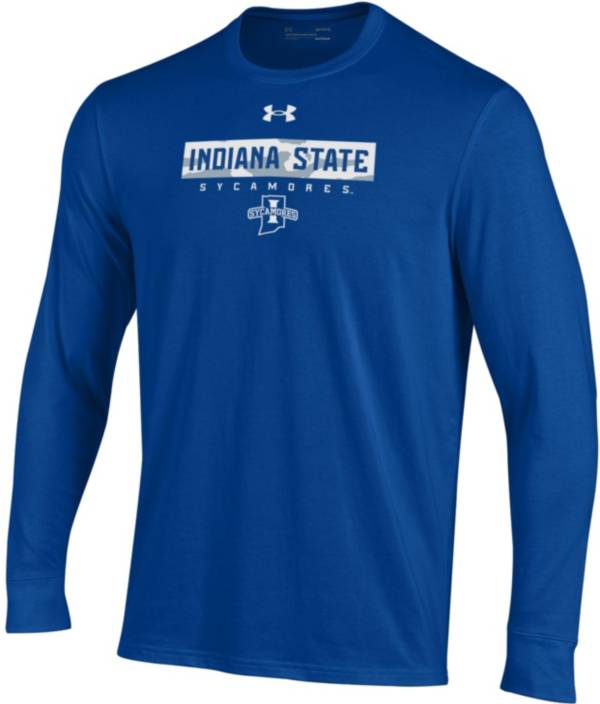 Under Armour Men's Indiana State Sycamores Sycamore Blue Performance Cotton Long Sleeve T-Shirt product image