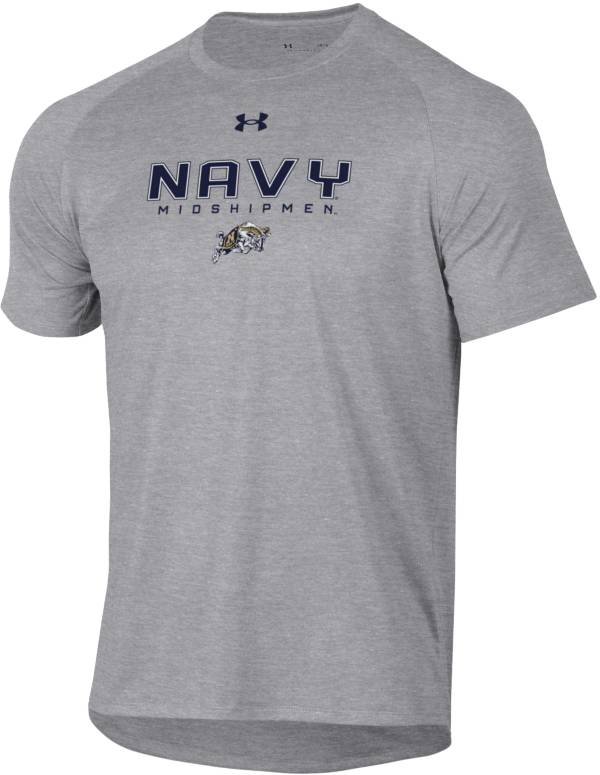 Under Armour Men's Navy Midshipmen Grey Tech Performance T-Shirt