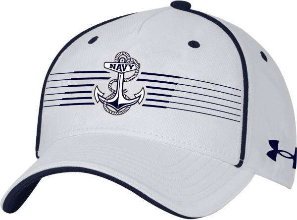 Under Armour Men's Navy Midshipmen White Iso Chill Adjustable Hat