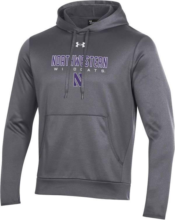 Under Armour Men's Northwestern Wildcats Grey Armour Fleece Pullover Hoodie