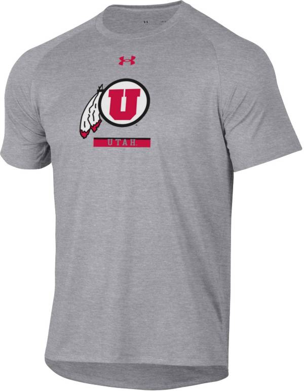 Under Armour Men's Utah Utes Grey Tech Performance T-Shirt