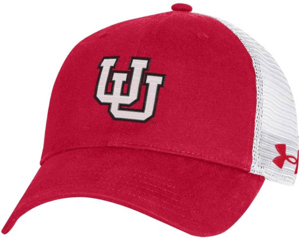 Under Armour Men's Utah Utes Crimson Washed Adjustable Trucker Hat