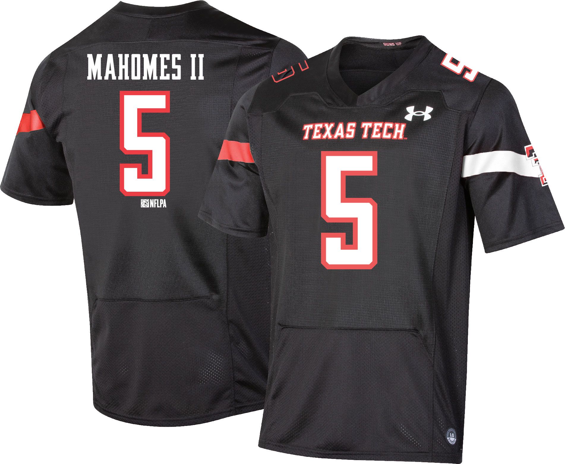 Under Armour Men's Texas Tech Red Raiders Patrick Mahomes II #5 Black  Performance T-Shirt