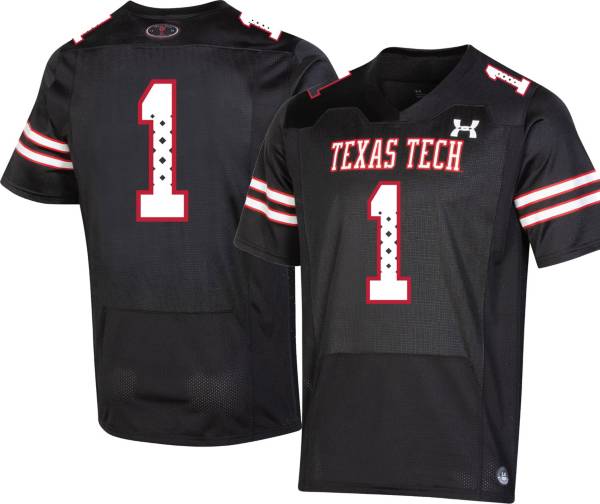 Under Armour Men's Texas Tech Red Raiders #1 Black Replica Football Jersey product image
