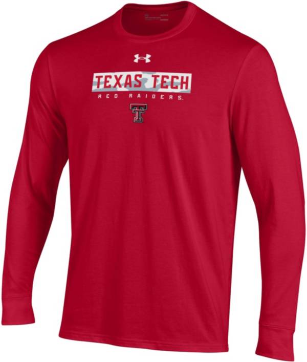 Under Armour Men's Texas Tech Red Raiders Red Performance Cotton Long Sleeve T-Shirt