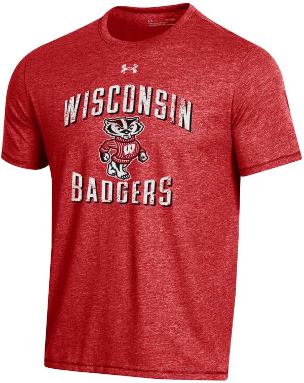 Under Armour Men's Wisconsin Badgers Grey Bi-Blend Performance T-Shirt product image