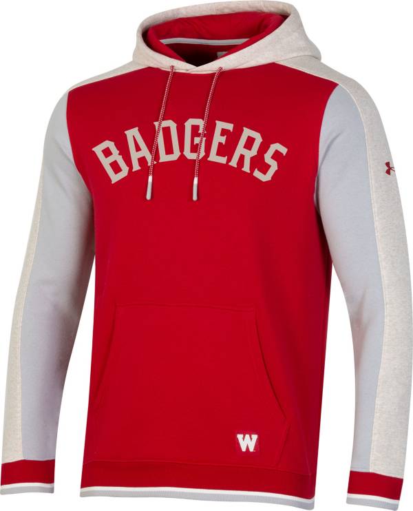 Under Armour Men's Wisconsin Badgers Red Iconic Pullover Hoodie