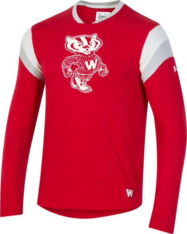 Under Armour Men's Wisconsin Badgers Red Iconic Long Sleeve Performance T-Shirt product image