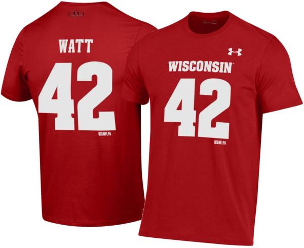 Men's Under Armour Russell Wilson Red Wisconsin Badgers Replica