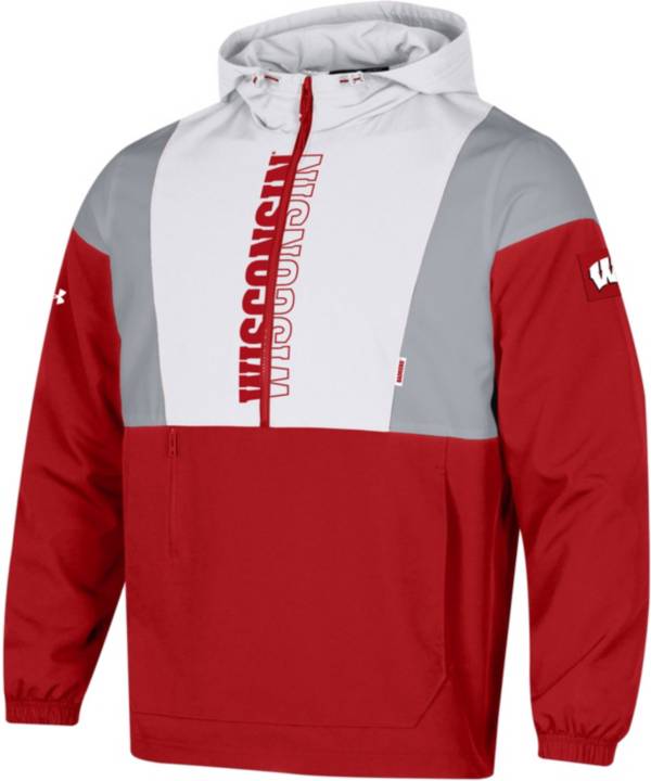 Under Armour Men's Wisconsin Badgers White Legacy Half-Zip Pullover Jacket