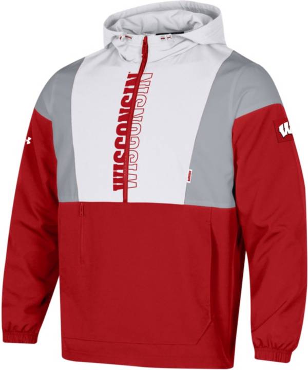 Under Armour Men's Wisconsin Badgers White Legacy Half-Zip Pullover Jacket product image