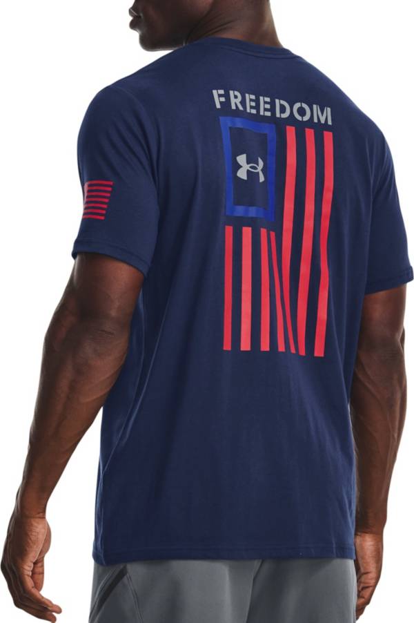 Under Armour Men's Freedom Flag Bold T-Shirt , Academy Blue (408)/Steel ,  Small 