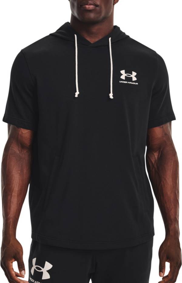 Under Armour Rival Terry Hoodie, Pitch Gray Full Heather (012)/Onyx White,  X-Large at  Men's Clothing store