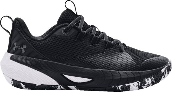 white and black under armour basketball shoes