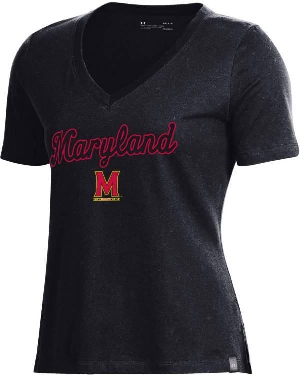 Under Armour Women's Maryland Terrapins Black Performance V-Neck T-Shirt product image