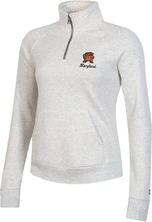 Under Armour Women's Maryland Terrapins Grey All Day Quarter-Zip Pullover Shirt product image