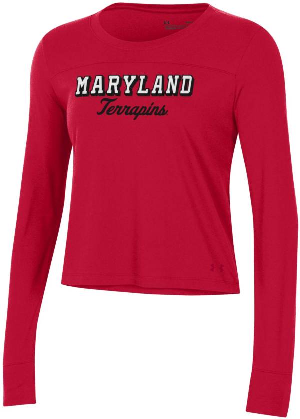 Under Armour Women's Maryland Terrapins Red Performance Cotton Long Sleeve T-Shirt product image