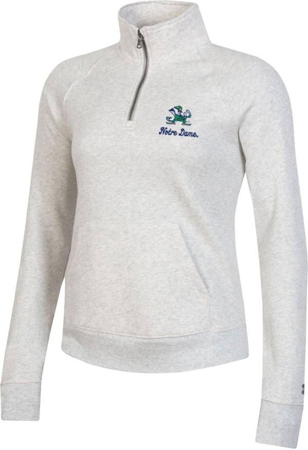 Under Armour Women's Notre Dame Fighting Irish Grey All Day Quarter-Zip Pullover Shirt product image