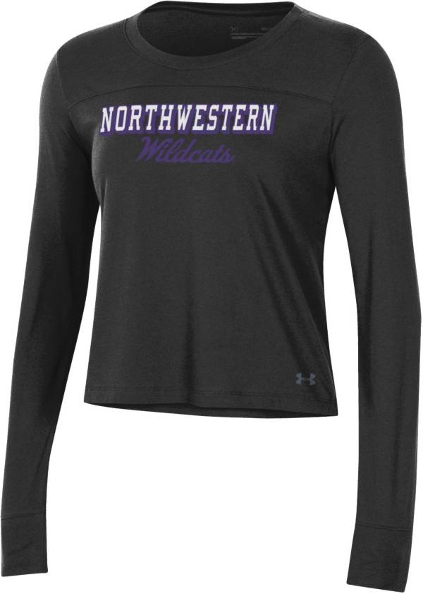Under Armour Women's Northwestern Wildcats Black Performance Cotton Long Sleeve T-Shirt product image