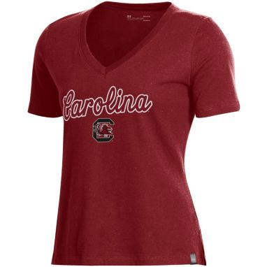 sorry, Under Armour Women's South Carolina Gamecocks Garnet Performance V-Neck T-Shirt is currently out of stock