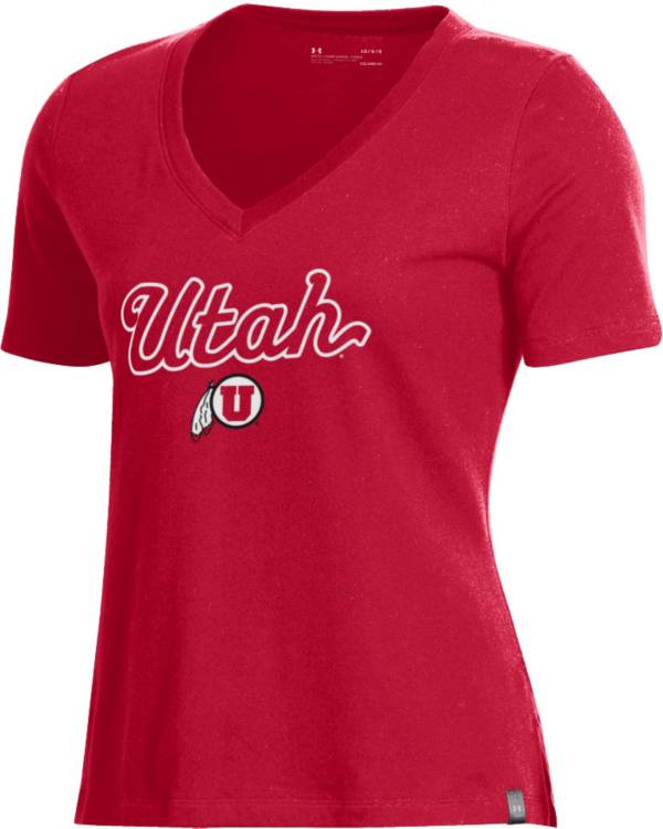 Under Armour Women's Utah Utes Crimson Performance V-Neck T-Shirt product image