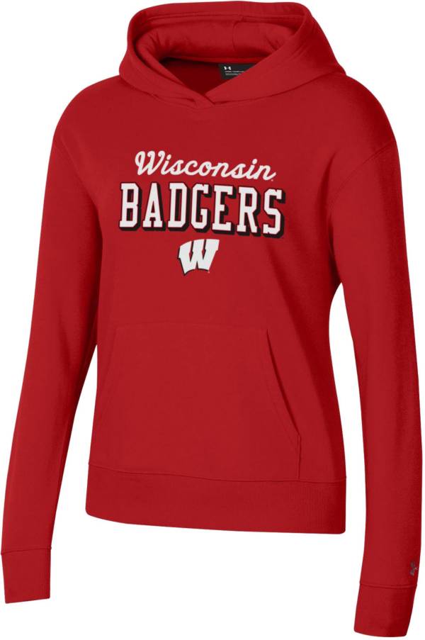 Under Armour Women s Wisconsin Badgers Red All Day Pullover Hoodie